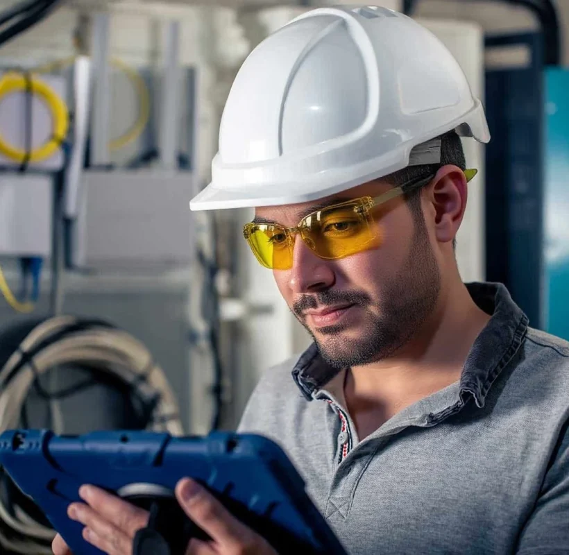 Sistema de domótica audiovisual con televisión empotrada y cableado eléctrico oculto, integrando tecnología de entretenimiento en instalación eléctrica moderna para viviendas de diseño.